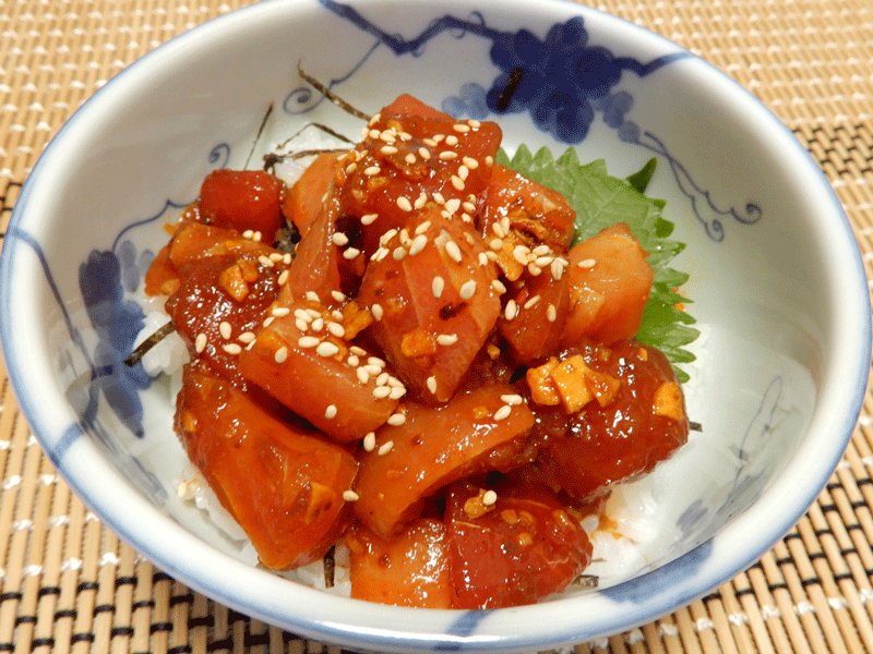 食べるラー油マグロ丼